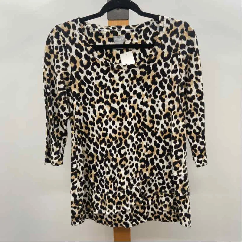 Chico's Women's Size XS Brown Animal Print Tunic