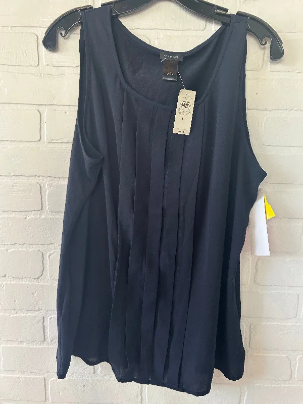 Top Sleeveless By Ann Taylor In Navy, Size: L