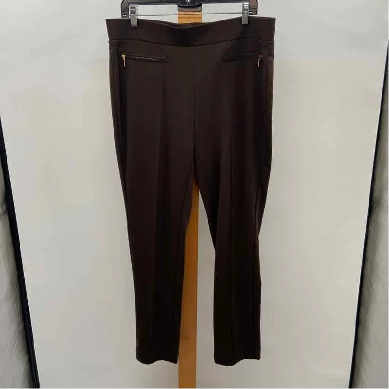 Rafaella Women's Size 16 Brown Solid Pants