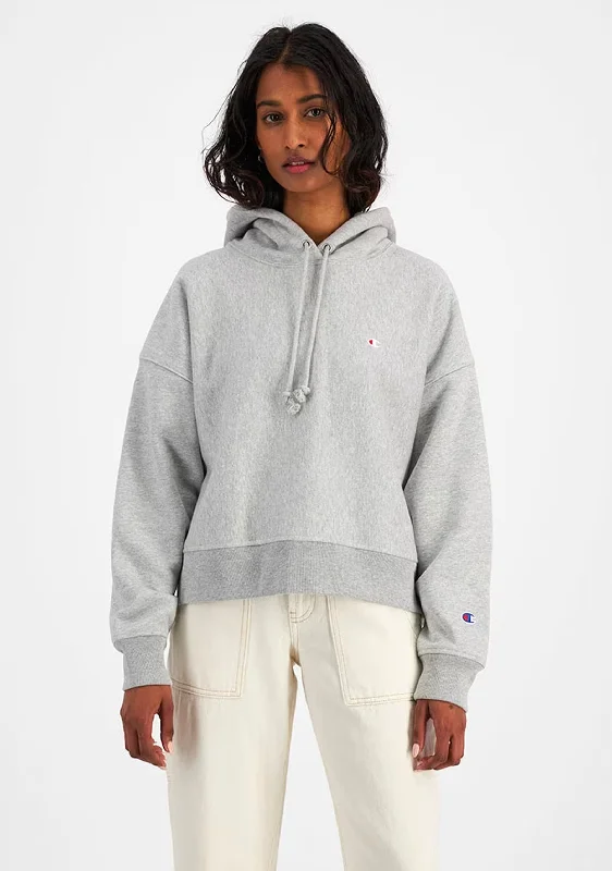 Champion Women's Reverse Weave Level up Hoodie Grey <br> CRATN A3R