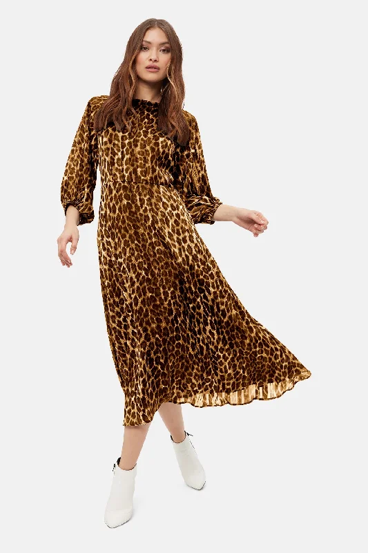 New York Dolls Drape Dress in Brown