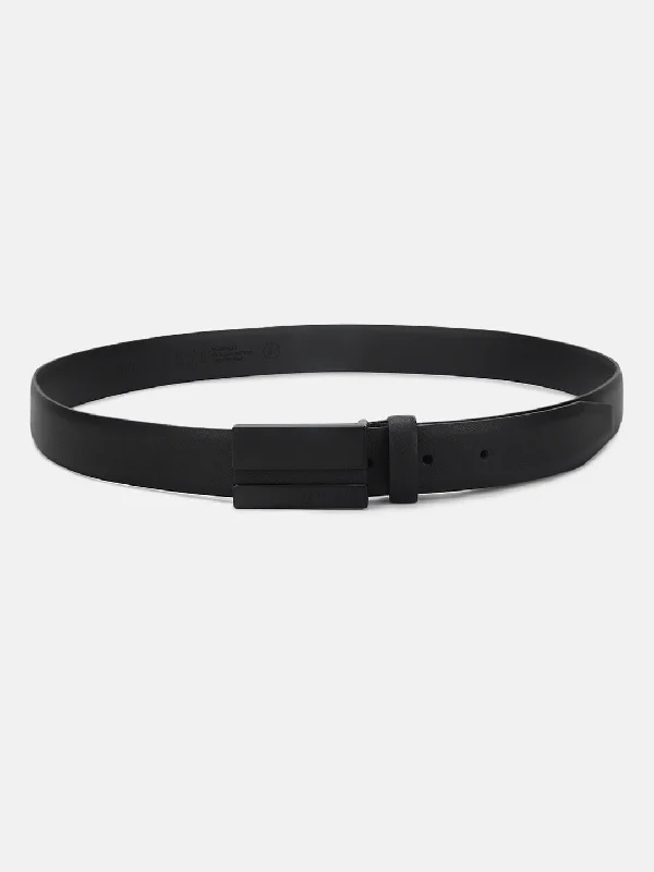 Antony Morato Men Black Solid Push Pin Closure Belt