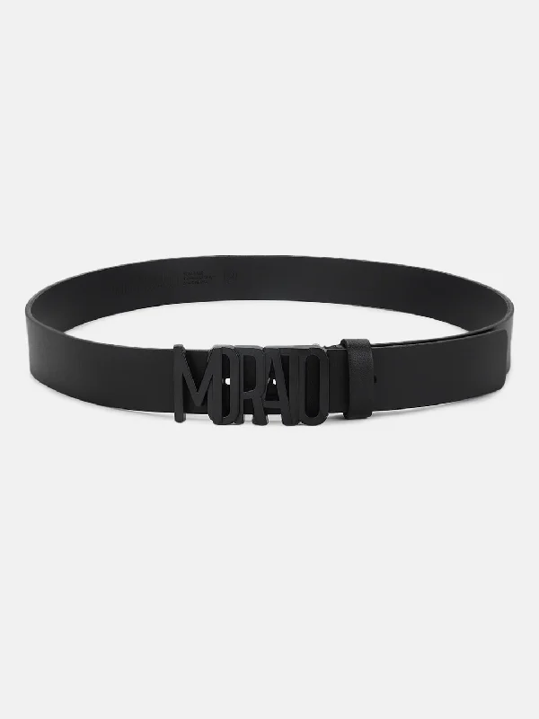 Antony Morato Men Black Solid Push Pin Closure Belt