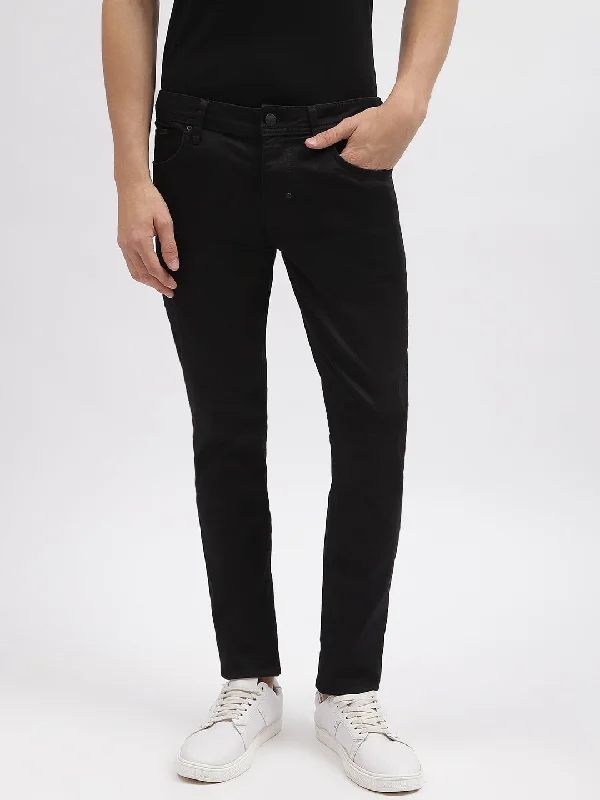 Antony Morato Men Black Solid Tapered Fit Mid-Rise Jeans