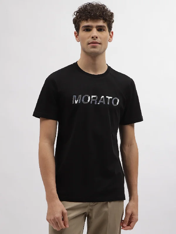 Antony Morato Men Black Printed Round Neck Short Sleeves T-Shirt