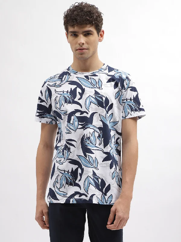 Antony Morato Men Off White Printed Round Neck Short Sleeves T-Shirt