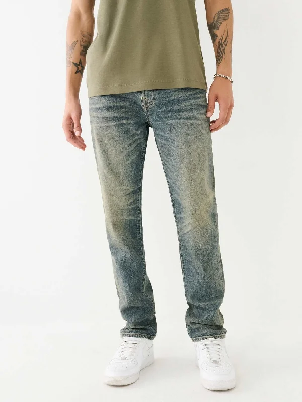 True Religion SN Rocco Slim Fit Blue Mid-Rise Solid Jeans