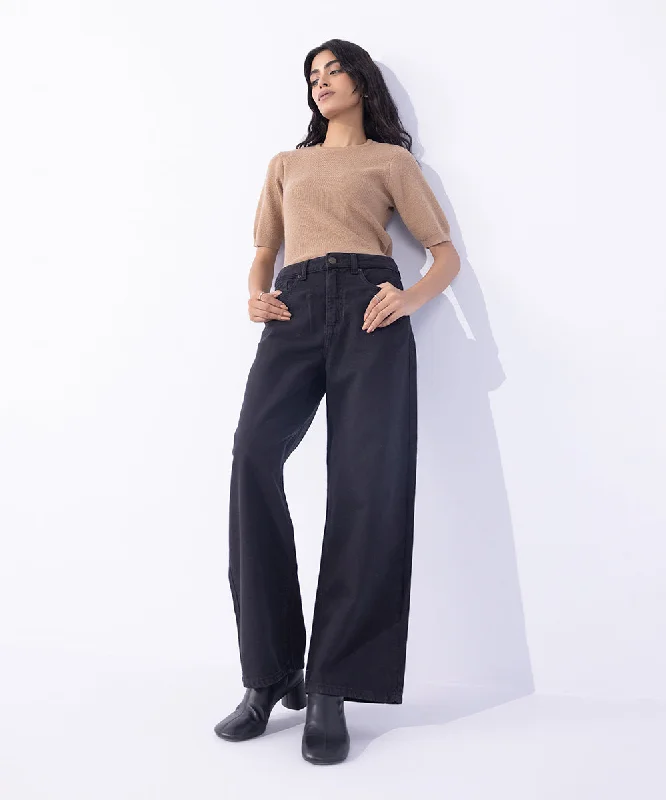 Cropped Wide Leg Fit  Jeans