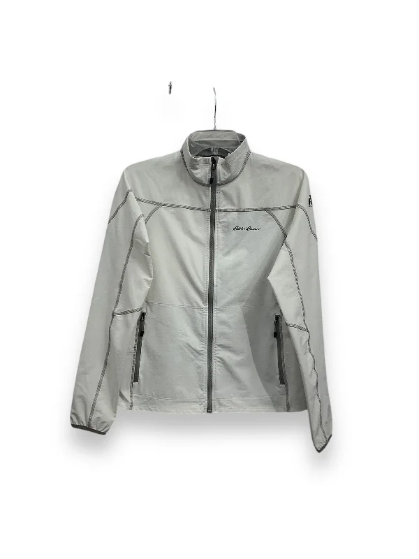 Athletic Jacket By Eddie Bauer In White, Size: S