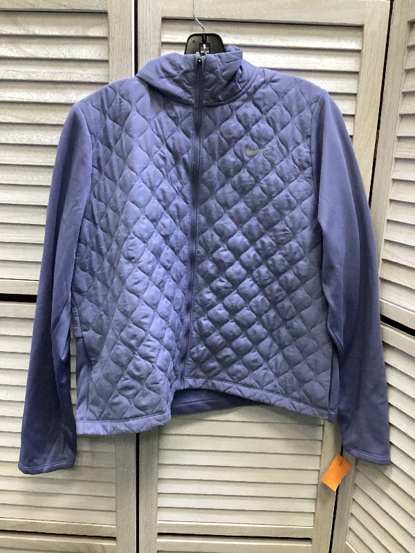 Athletic Jacket By Nike In Periwinkle, Size: L