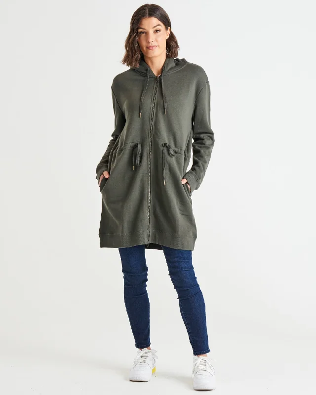 Betty Basics Anorak Sweat Jacket Khaki