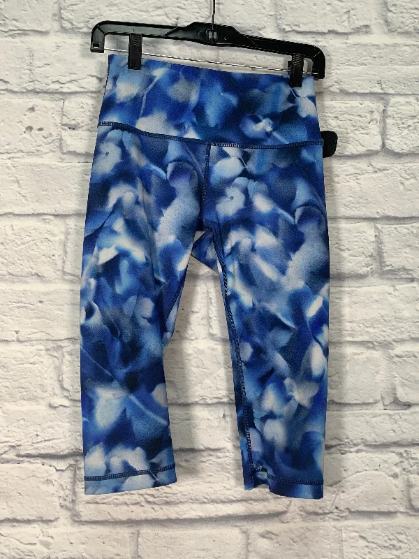 Athletic Capris By Lululemon In Blue & White, Size: S