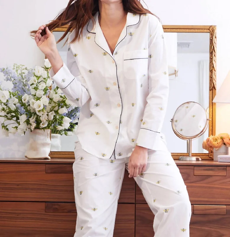 Beekeeper Long Sleep Set In White