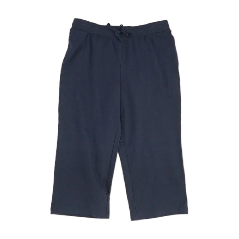 Navy Solid Capri Pants