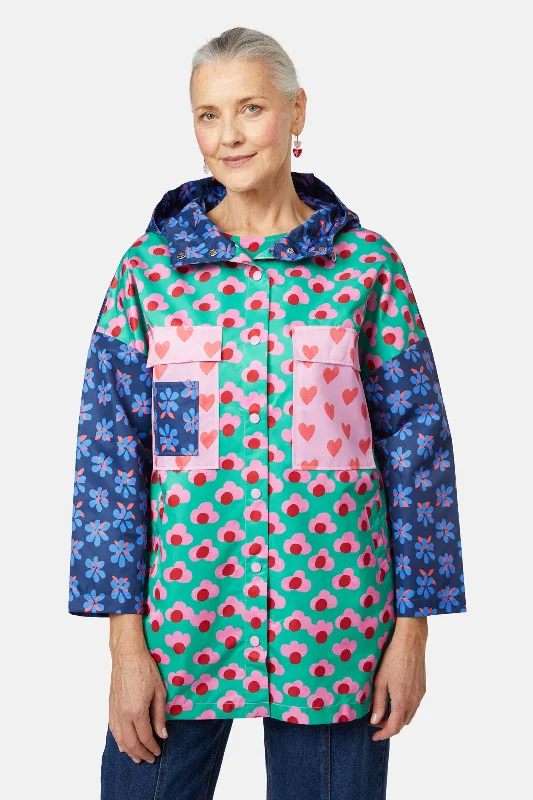 Ribbons Spliced Raincoat