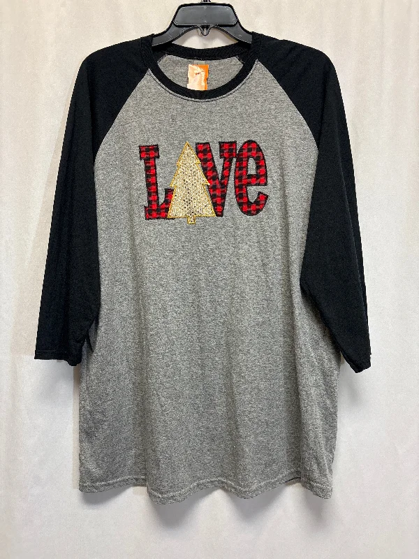 Top Long Sleeve By Clothes Mentor In Grey, Size: Xl