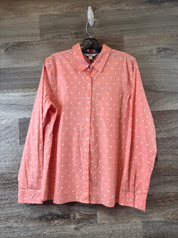 Top Long Sleeve By Croft And Barrow In Peach, Size: L