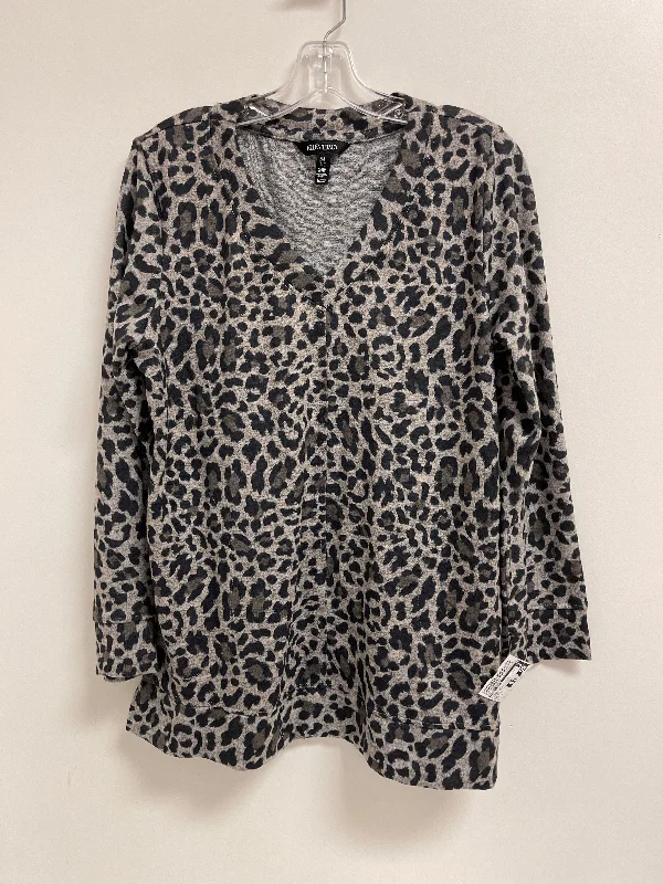 Top Long Sleeve By Ellen Tracy In Animal Print, Size: L