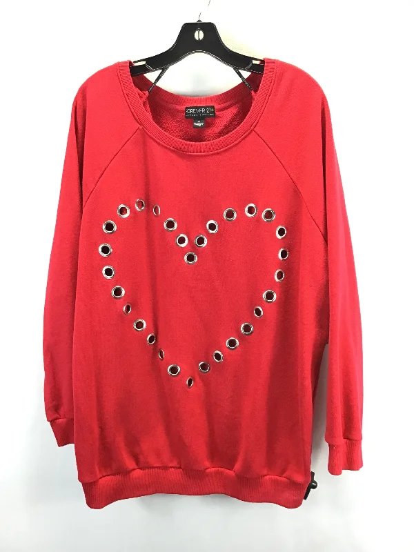 Top Long Sleeve By Forever 21 In Red, Size: 3x