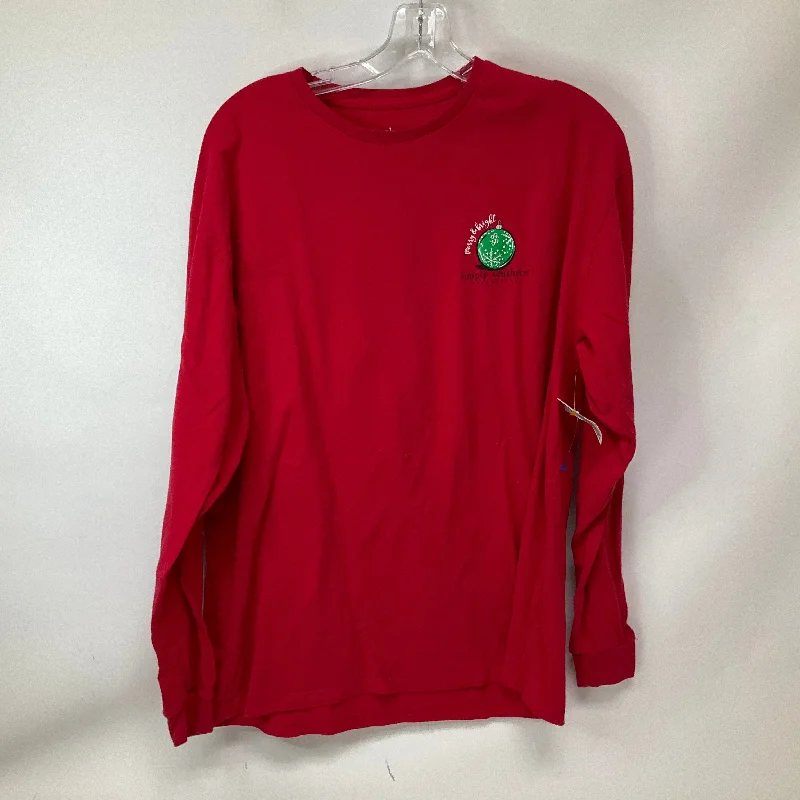 Top Long Sleeve By Simply Southern In Red, Size: L