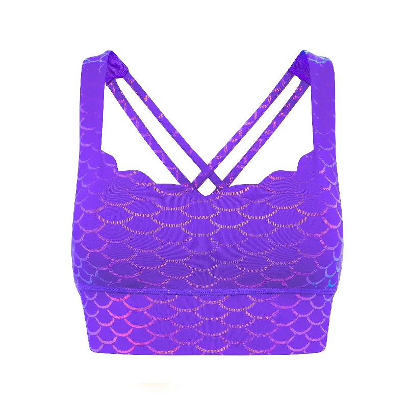 Mermaid Princess Sports Bra - Purple